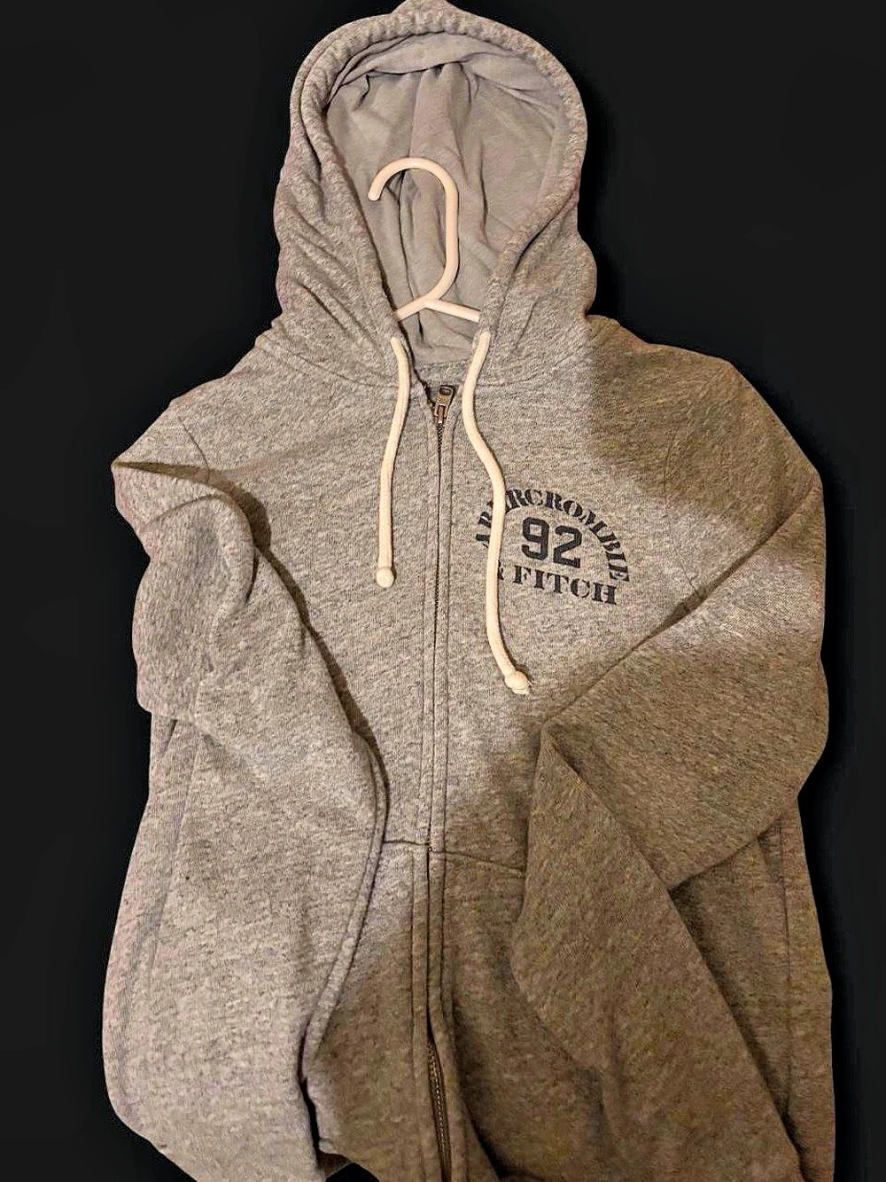 Abercrombie & Fitch 92 Zip Up Hoodie Gray Small